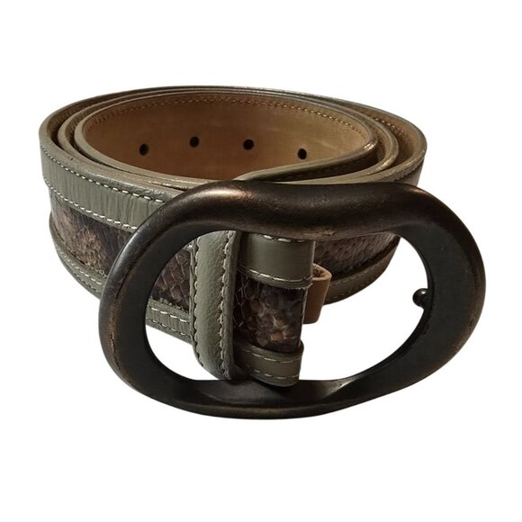 The Worth Snakeshin Leather Belt With Large Buckle Size L - Picture 7 of 8